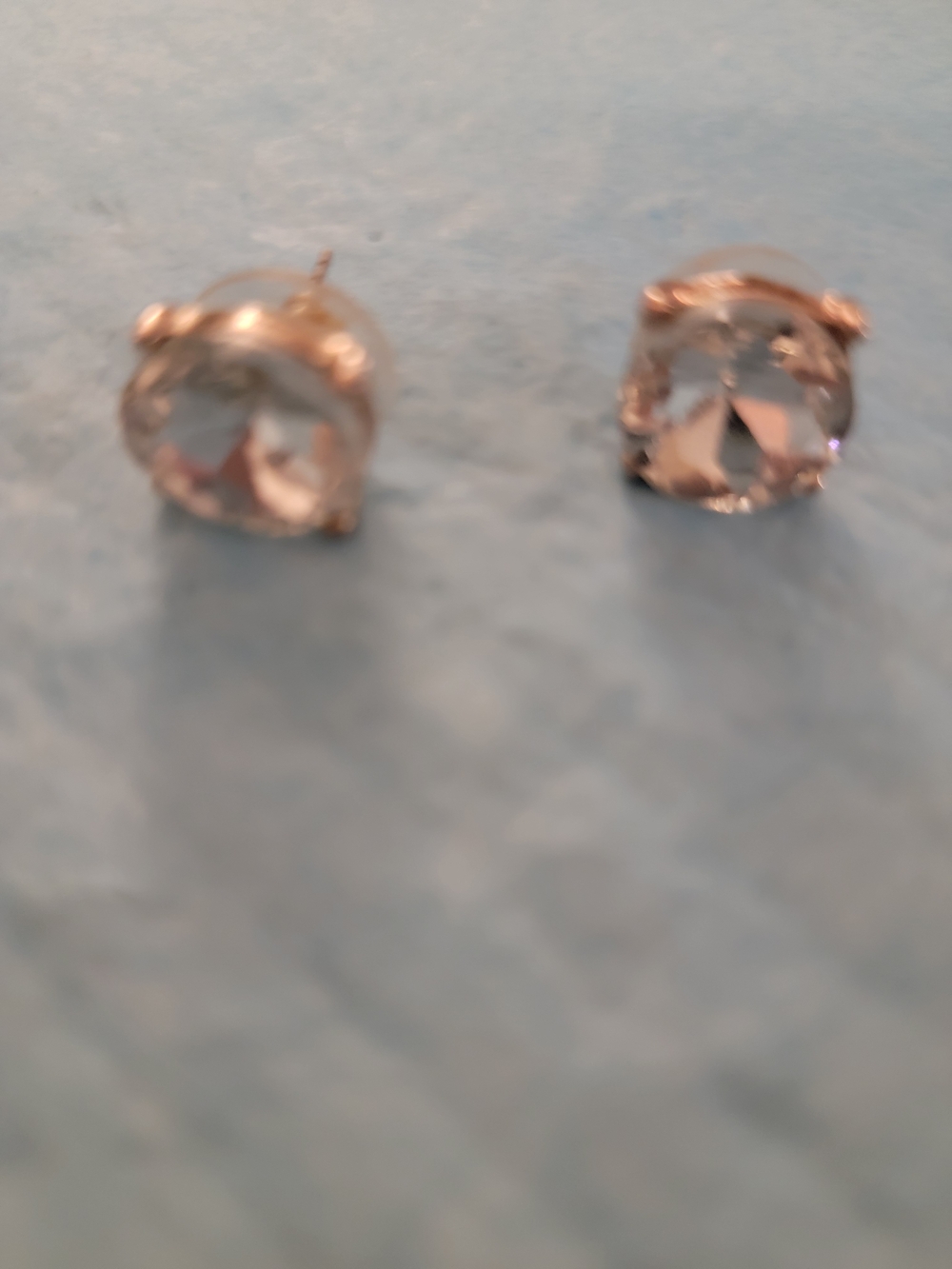 Rose Gold Solitaire Crystal Stud Earrings for Women